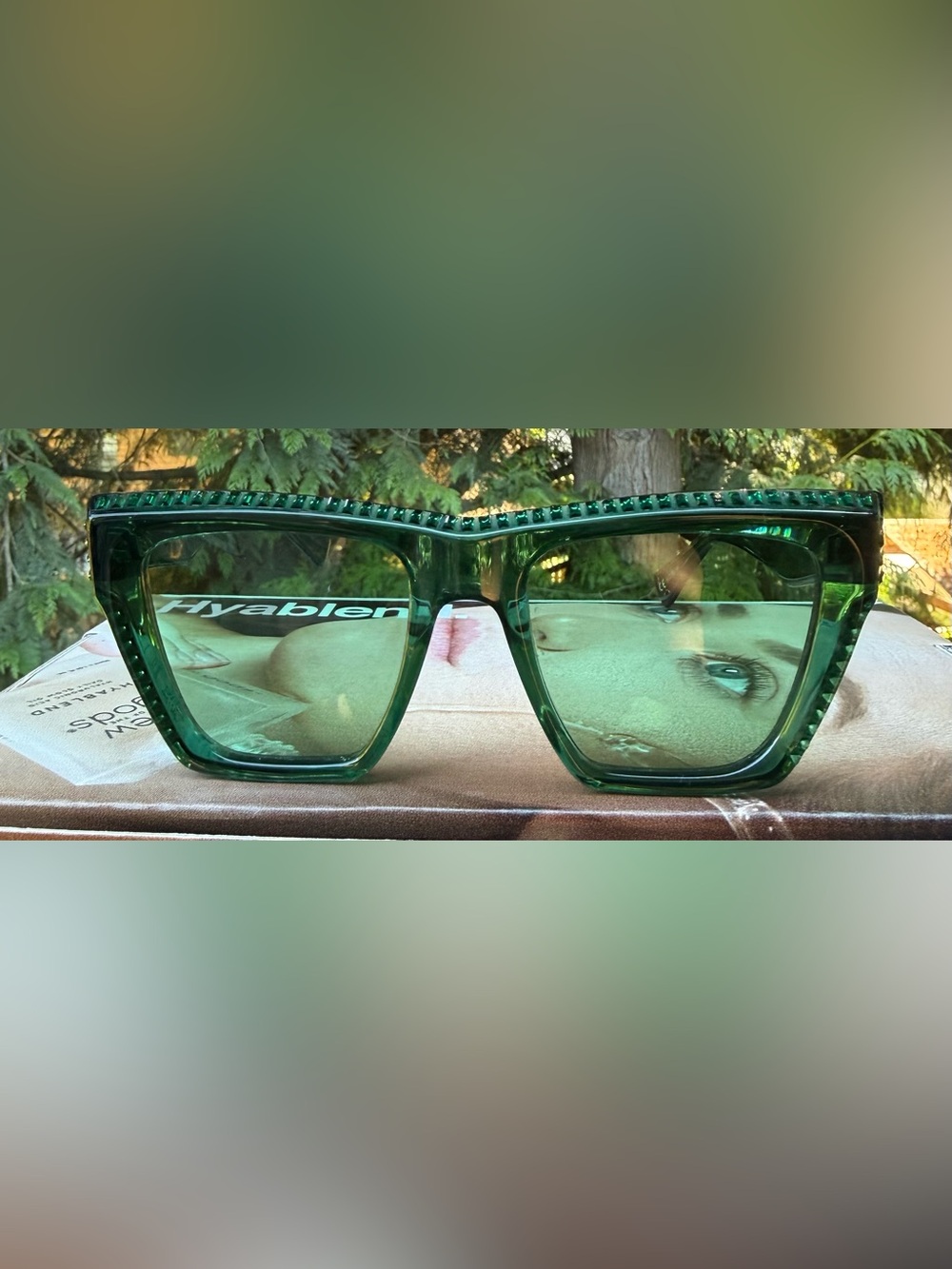 Saint Owen Green Oversized Square Sunglasses - Women